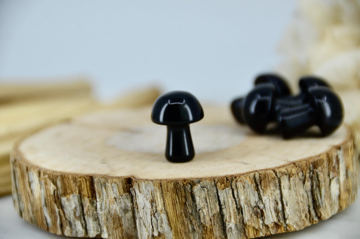 Mini Black Obsidian Mushroom