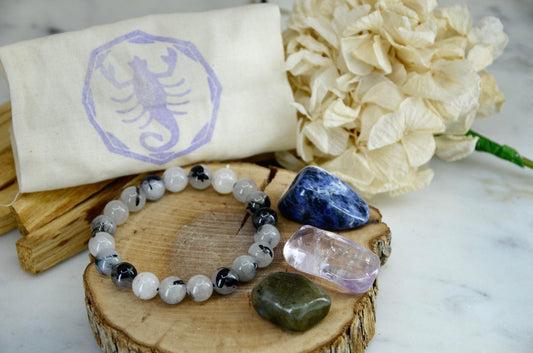 Scorpio Zodiac Crystal and Bracelet Set