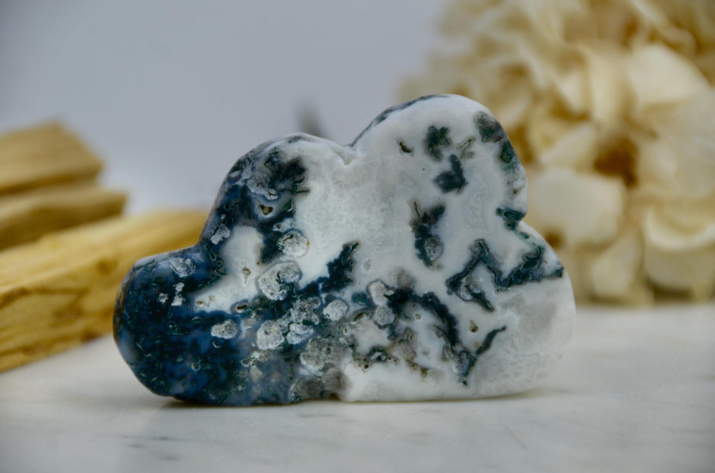 Moss Agate Cloud Carving