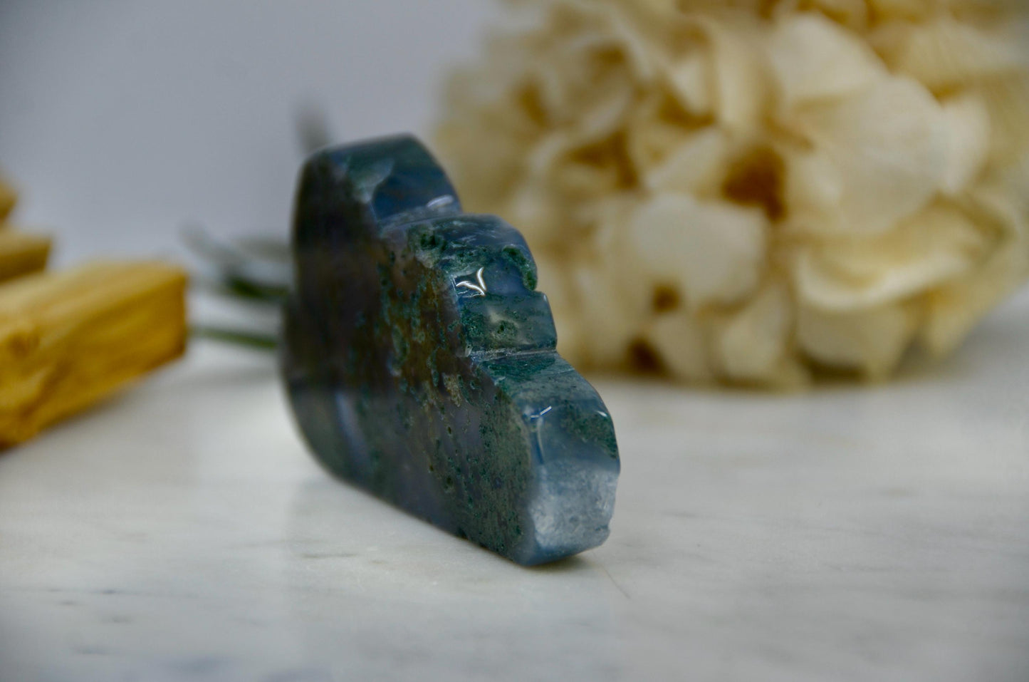 Moss Agate Cloud Carving