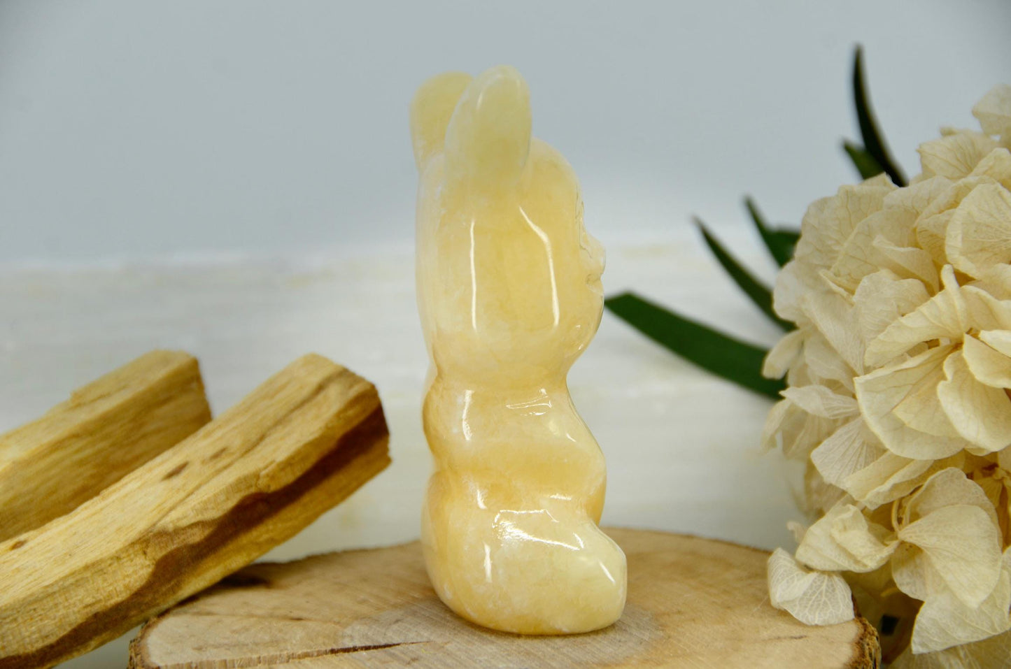 Pikachu Inspired Yellow Calcite Carving