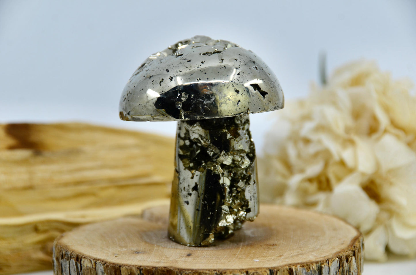Pyrite Mushroom Carving