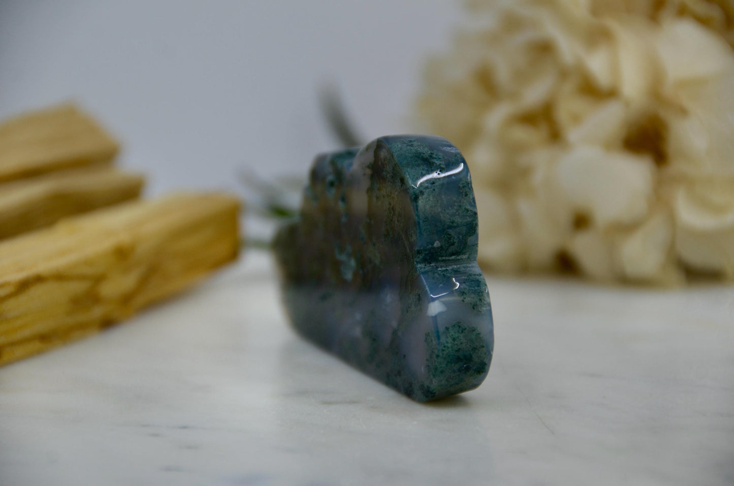 Moss Agate Cloud Carving