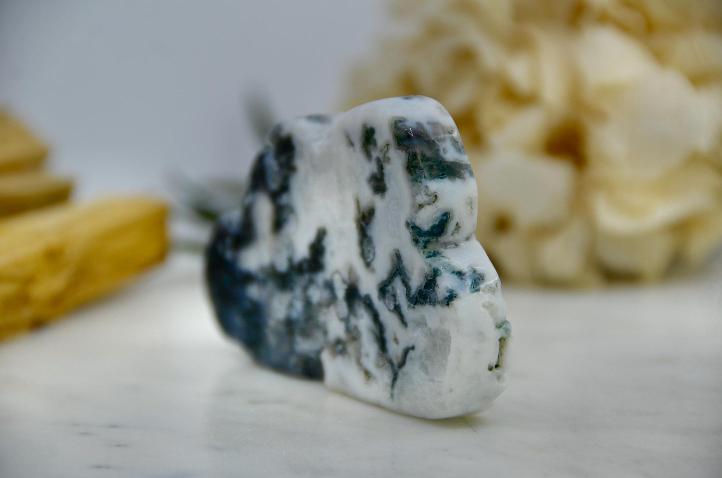Moss Agate Cloud Carving