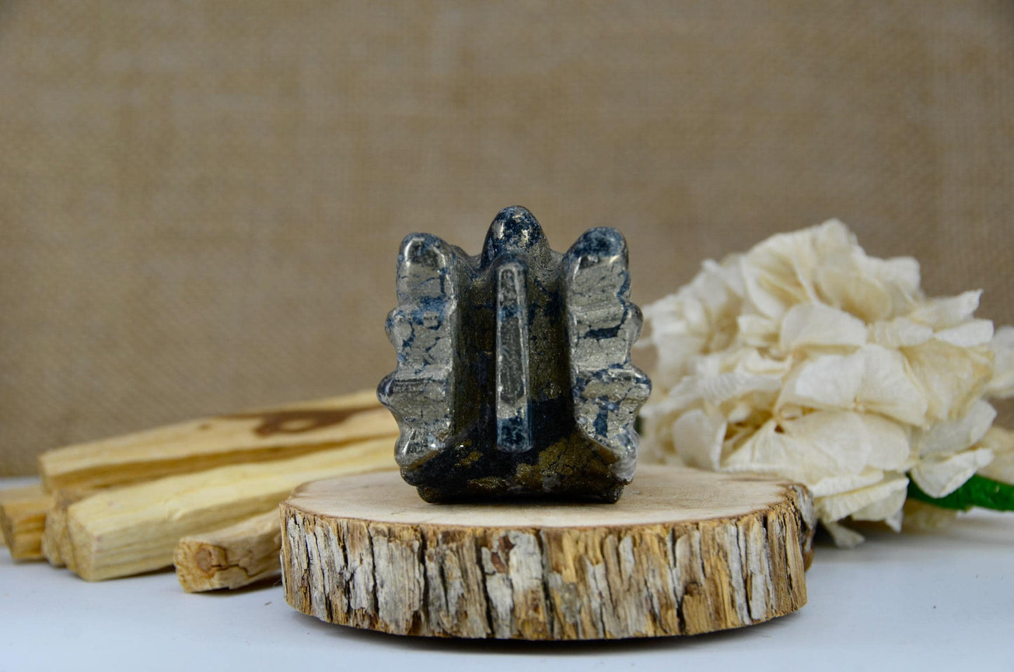 Pyrite Dragon Head Carving