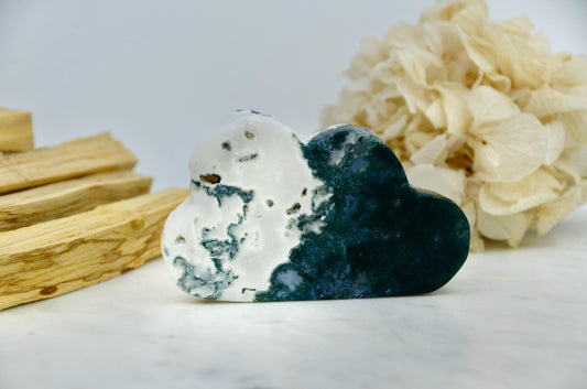 Moss Agate Cloud Carving