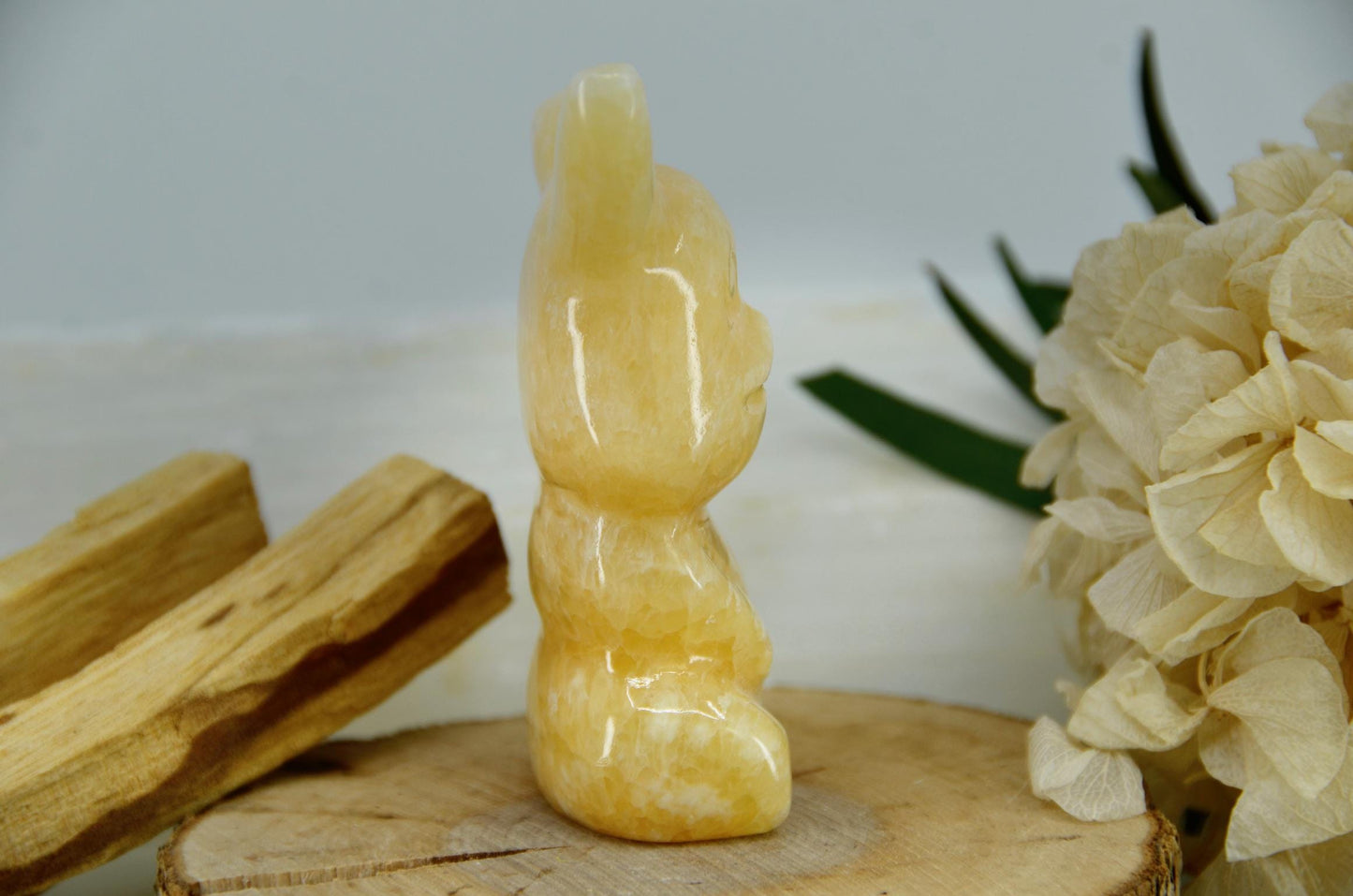 Pikachu Inspired Yellow Calcite Carving