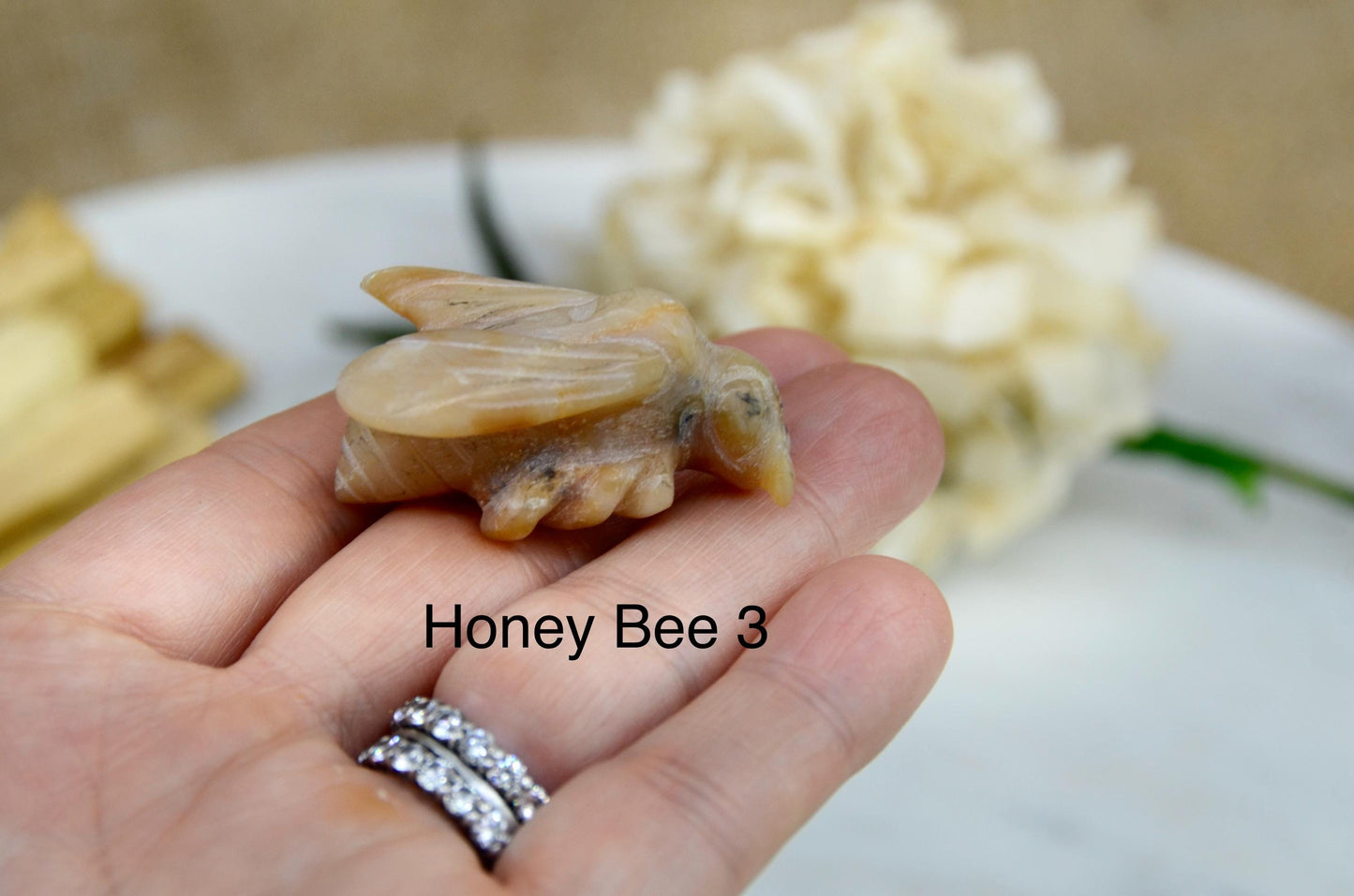 Honey Opal Bee Carving