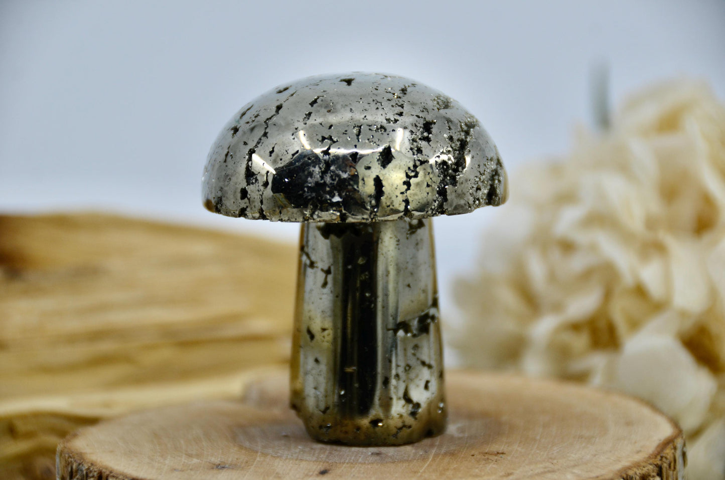 Pyrite Mushroom Carving