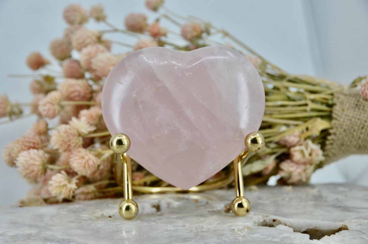 Rose Quartz Heart Carving