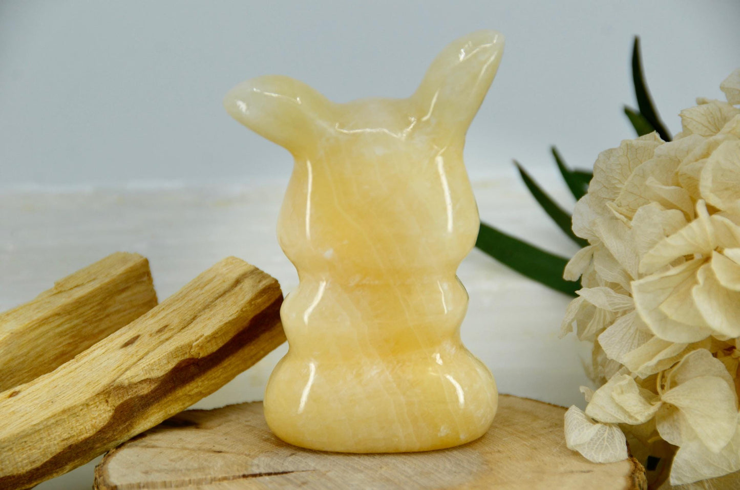 Pikachu Inspired Yellow Calcite Carving