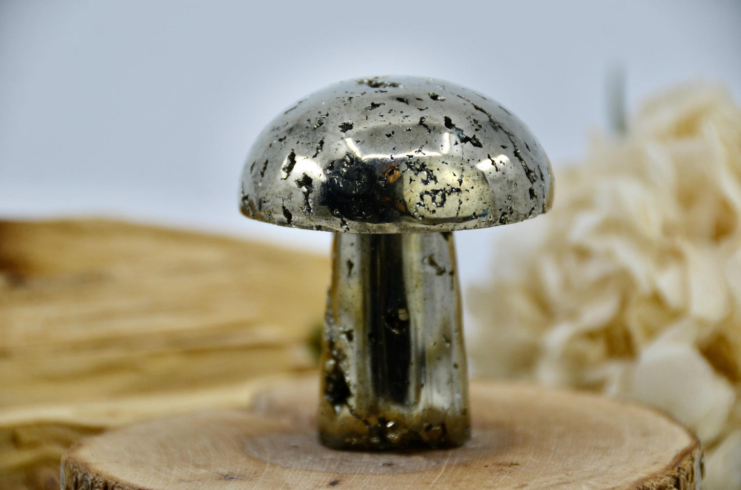 Pyrite Mushroom Carving